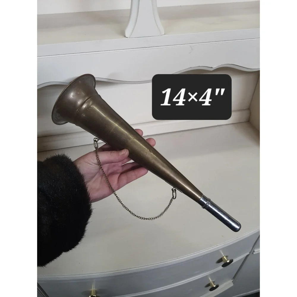 Vintage Brass Horn Wall Hanging Bugle Music Musician Room Home Decor Works 14